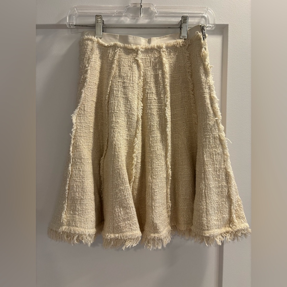 Elegant Cream Tweed Skirt
